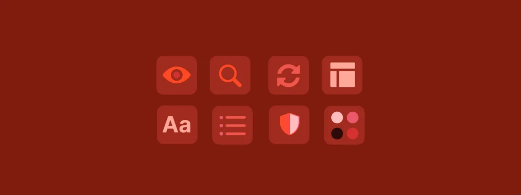 PowerPoint tips icons: view, search, refresh, layout, text, list, security, and color options.