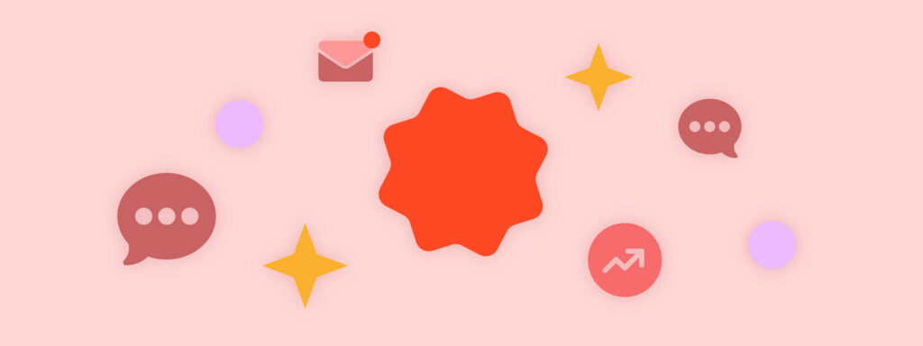 Abstract icons representing communication and growth, relevant to company management strategy.