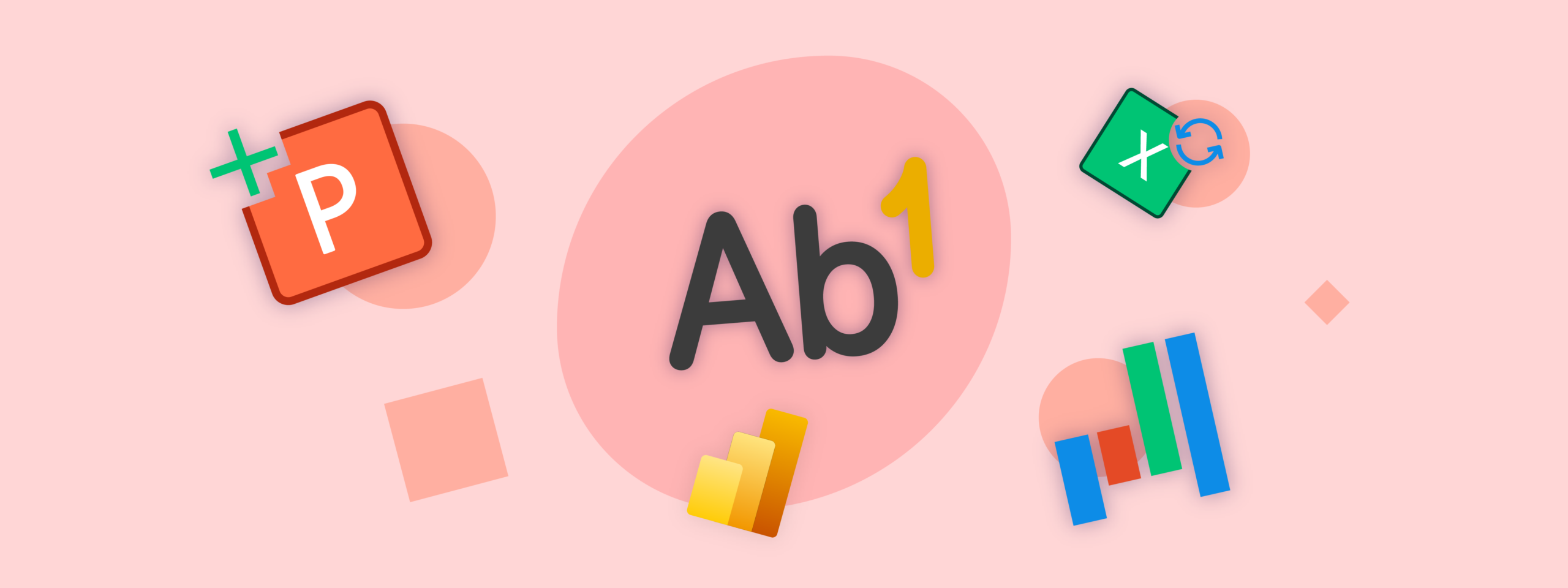 UpSlide icons: PowerPoint, Excel, Google Sheets, and Data Studio. Ab¹ text.