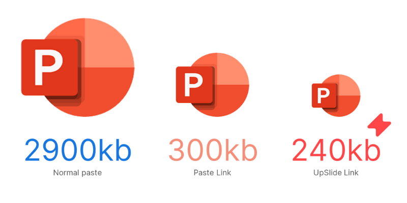 Profitez de fichiers plus légers grâce à UpSlide's Excel Link