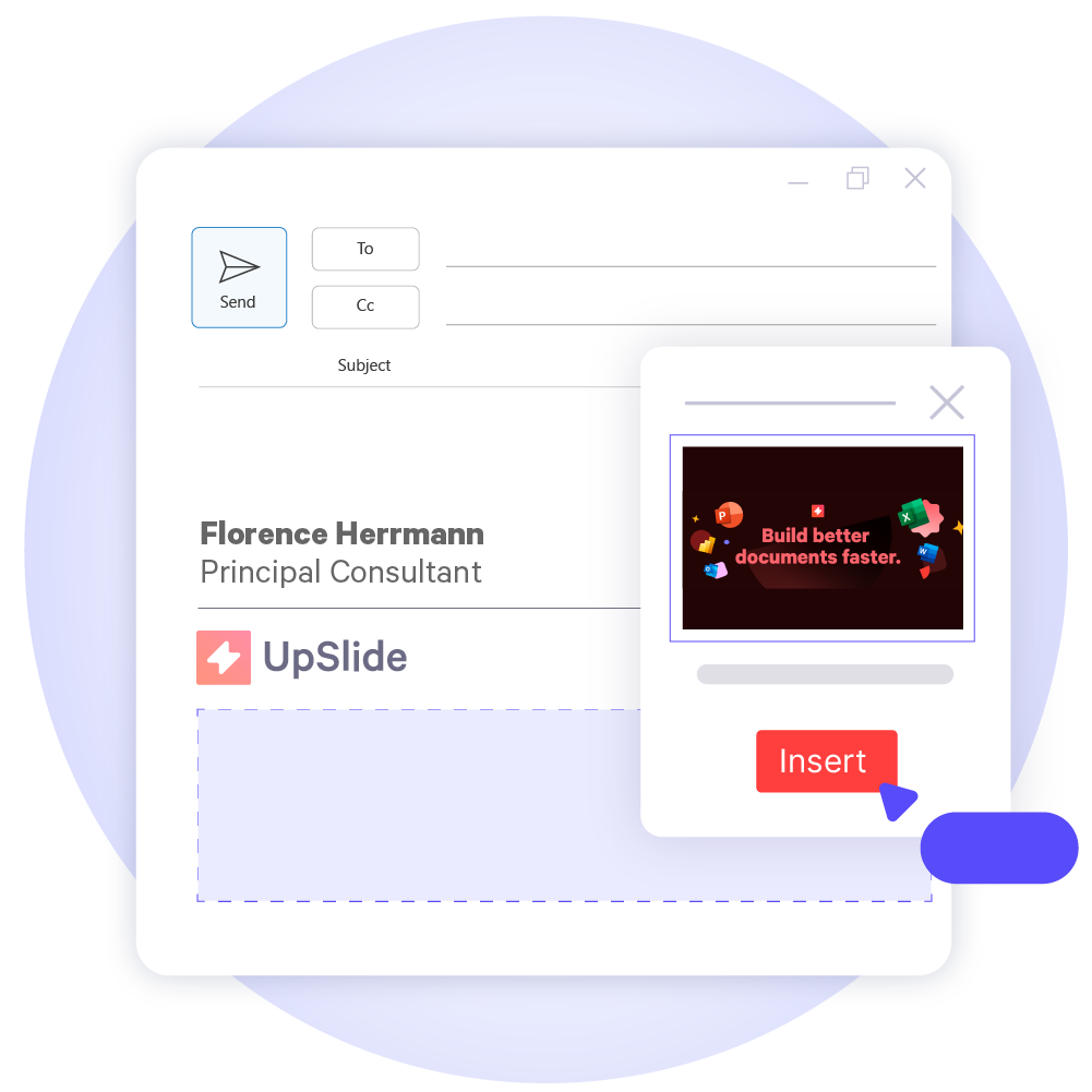 UpSlide Outlook Signature Manager (OSM), permet aux équipes de vente de gérer et d&#039;appliquer facilement des signatures de courrier électronique cohérentes et professionnelles dans toutes les communications.