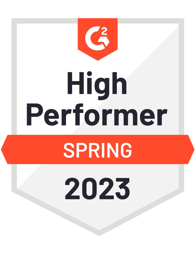 G2 high performer badge for UpSlide