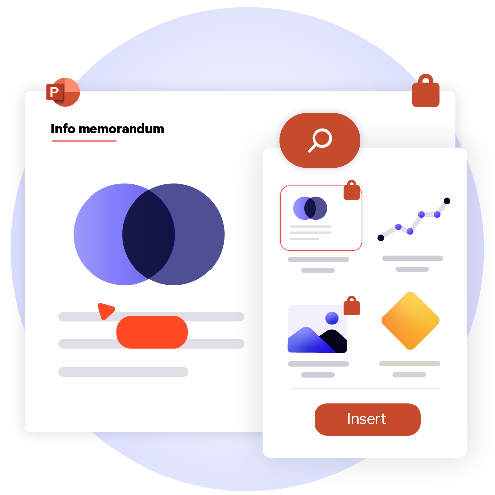 Insert pre-approved corporate content in PowerPoint.