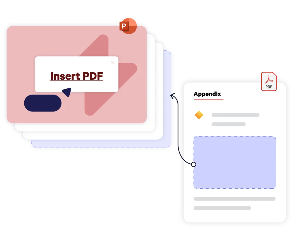 Combinez deux PDF dans PowerPoint à l'aide d'UpSlide.