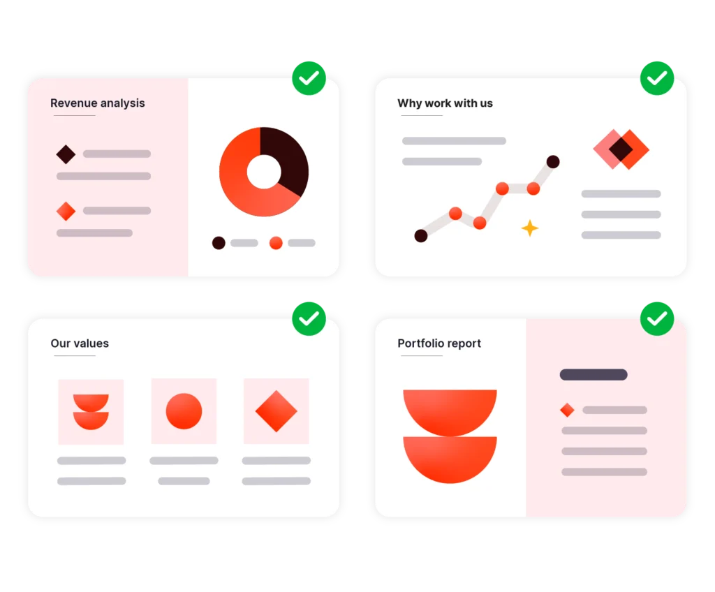 Multiple slides accurately converted from brand to brand with UpSlide