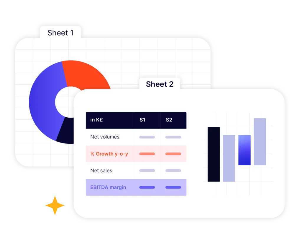 Format tables and charts in Excel to your graphic charter with UpSlide.