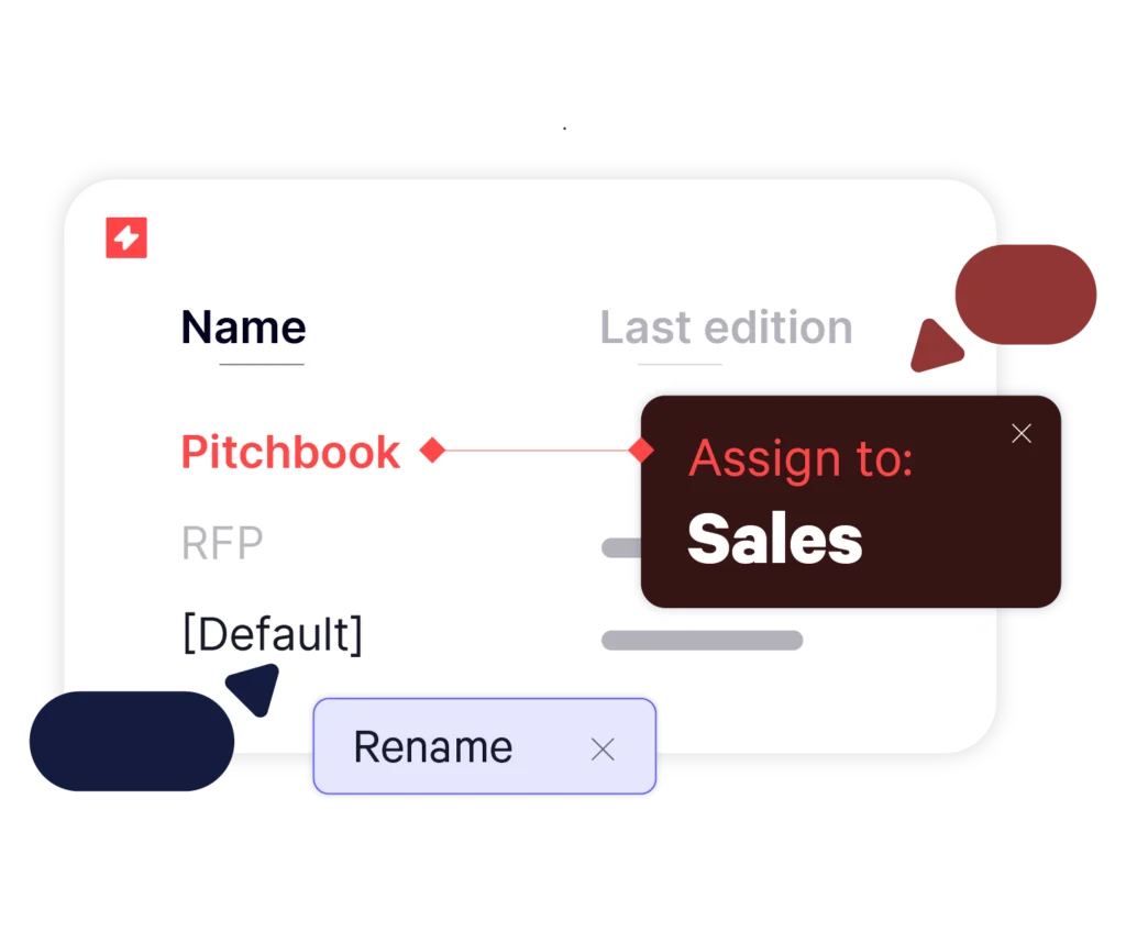 UpSlide's Template Management feature, showcasing the efficient management of company-wide templates, and how admins can assign specific templates to individual teams.