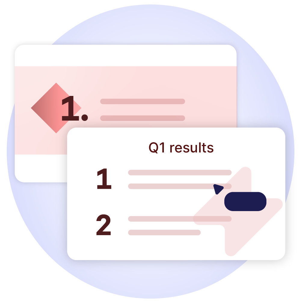 Table of Contents inserted within a PowerPoint deck, with sections and subsections.