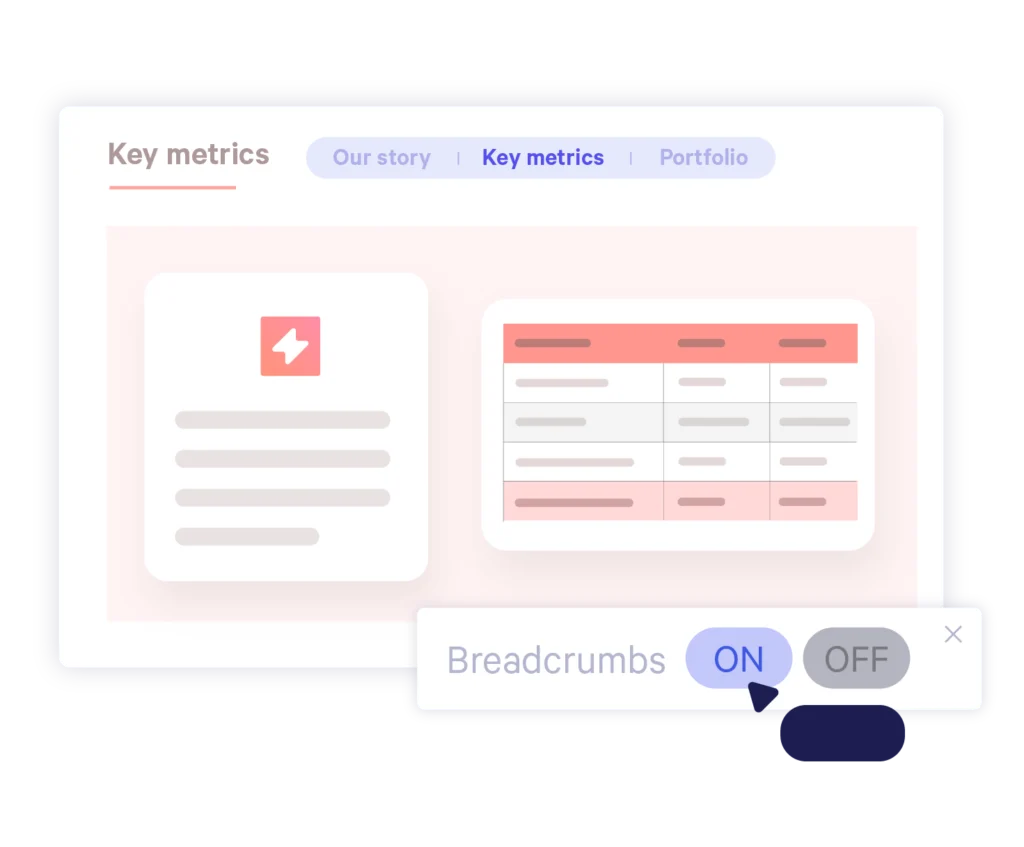 Turn breadcrumbs on or off within a PowerPoint deck with UpSlide.