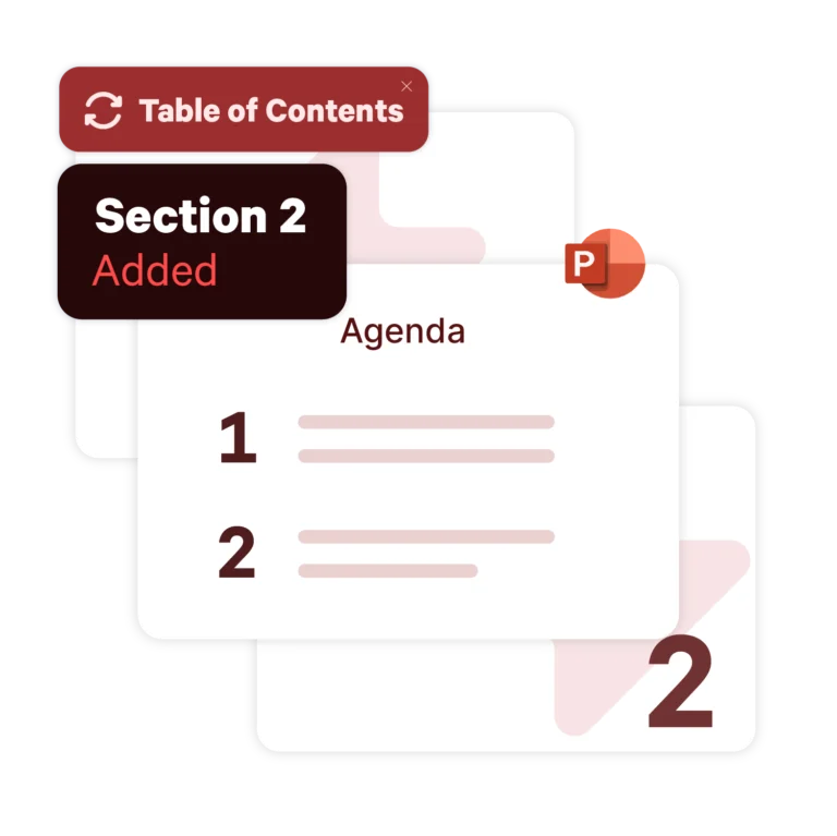 Ajouter une table des matières, des sections et des sous-sections à vos présentations PowerPoint.