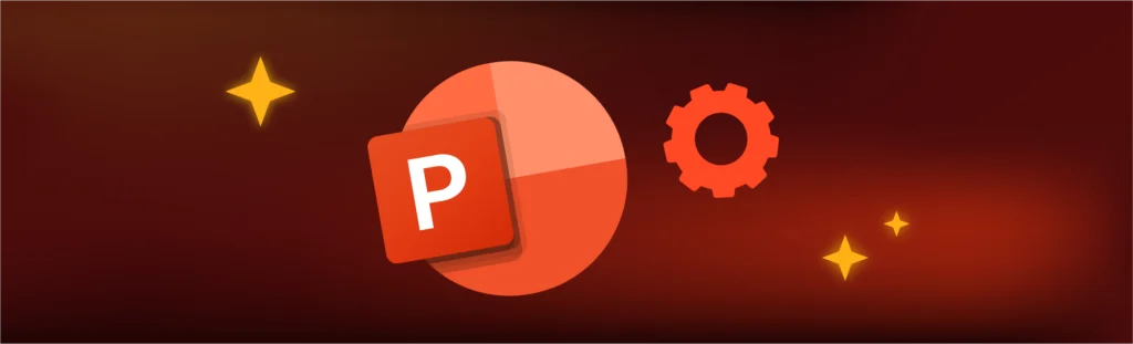 PowerPoint icon with a gear, representing PowerPoint automation.