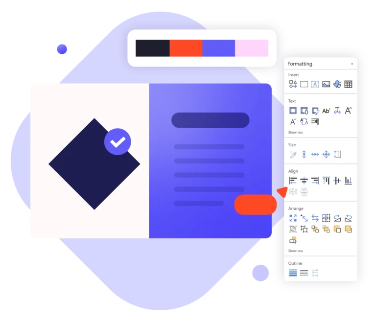 A visual with a side pane with formatting tools