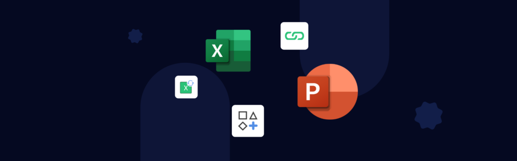 Microsoft Office suite icons: Excel, PowerPoint, and Link