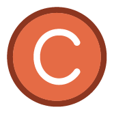 PowerPoint logo finder: White "C" in an orange circle.
