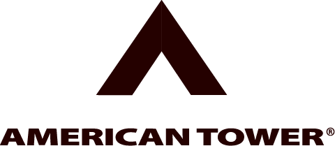 American Tower logo featuring a red triangle above the company name.