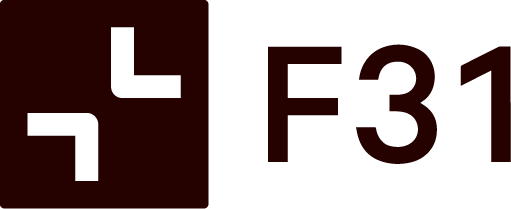 F31 logo. Financial modeling tool branding.