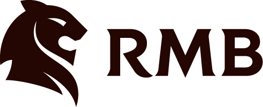 RMB logo featuring a stylized lion head.