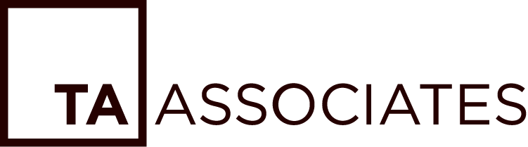 TA Associates logo in red against a black background.