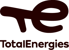 TotalEnergies logo with the company's name below the stylized "TE" symbol.