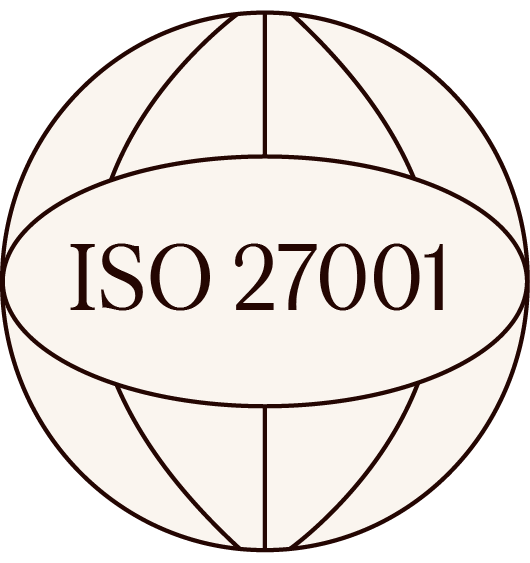 ISO 42001 logo. Security standard for AI management systems.
