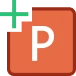 PowerPoint icon with a plus sign, indicating template management.