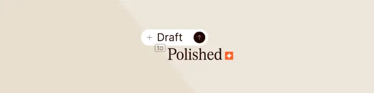 Draft to Polished logo with arrow pointing up