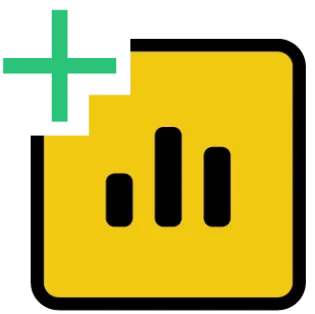 UpSlide icon: Yellow document with bar graph and green plus sign. UpSlide for Thales.