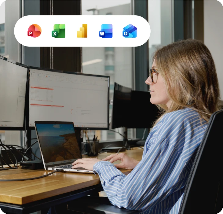 Marketing team collaborating on digital strategies in the office.