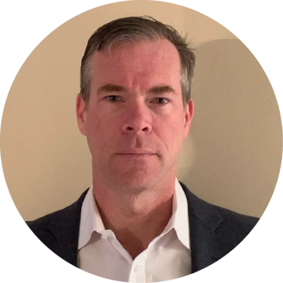 Professional man in suit. Investment banking software report author.