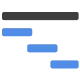 Advanced Excel charts showing a cascading sequence of bars.