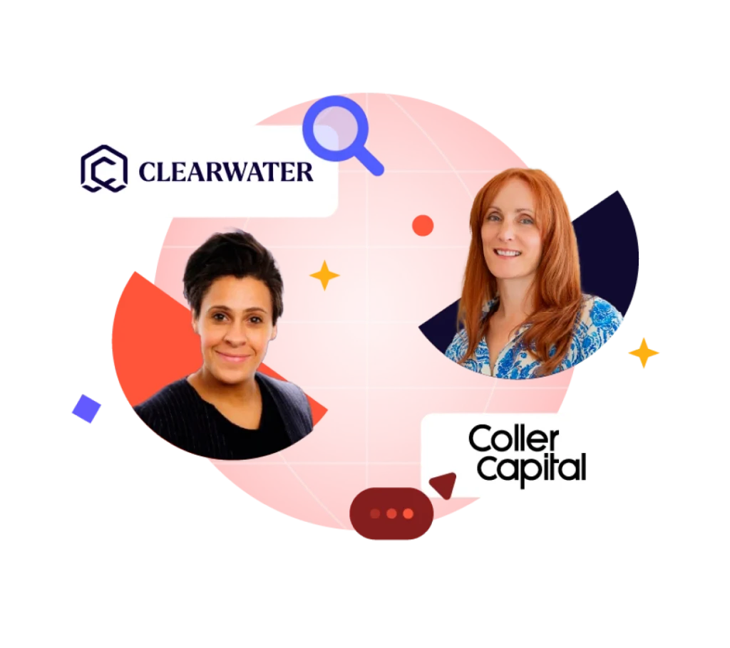 Two women representing Clearwater and Coller Capital, part of the financial services rebrand.