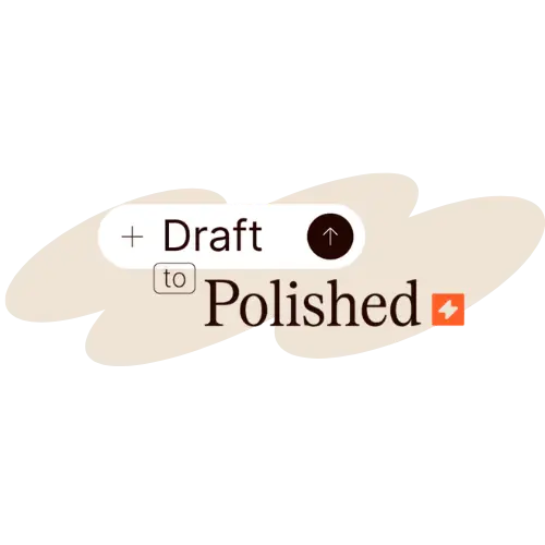 From Draft to Polished: Upload icon with text