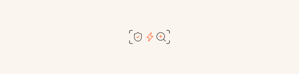 benefits of ai in financial advisory: shield and magnifying glass icons